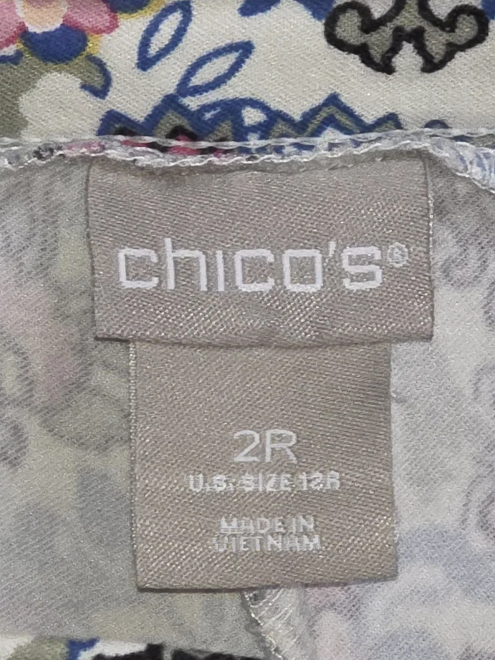 Chico's Floral Paisley Leggings in Pink, Blue & Cream - Picture 3 of 3